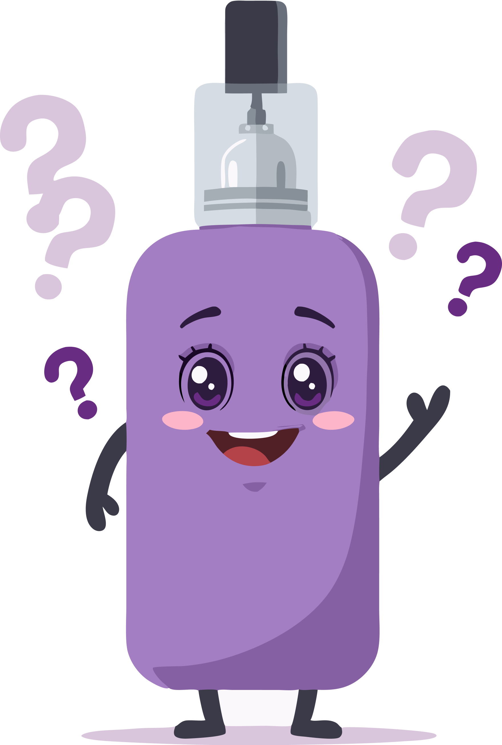 Image of a vape with question marks